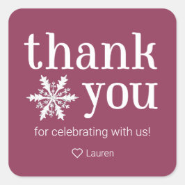 Winterschneeflocke Danke Sitcker Square Sticker