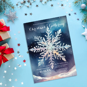 Winterschneeflocke Elegantes Weihnachtsfest Party Einladung