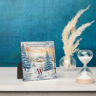 Winterschneeflocke im Wald Monogram Fotoplatte