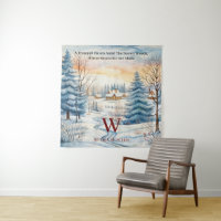 Winterschneeflocke im Wald Monogram