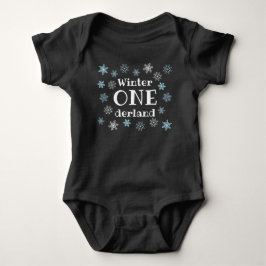 Winterschneeflocke ONEderland zum ersten Geburtsta Baby Strampler