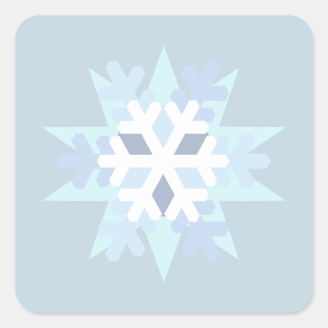 Winterschneeflocke Quadratischer Aufkleber (Vorderseite)