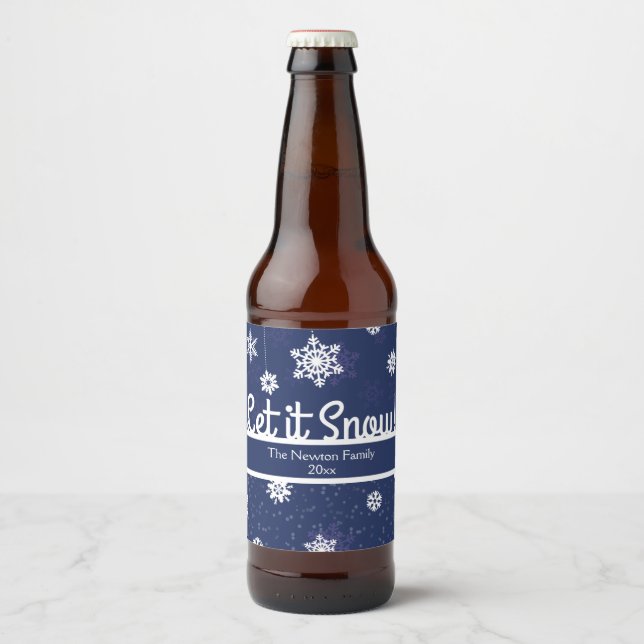 Winterschneeflocke, Urlaub Bierflaschenetikett (Vorderseite)