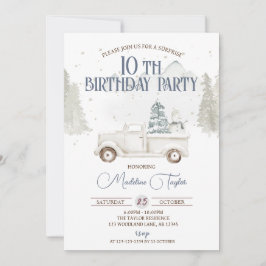 Winterschneeflocken 10. Geburtstag Einladung