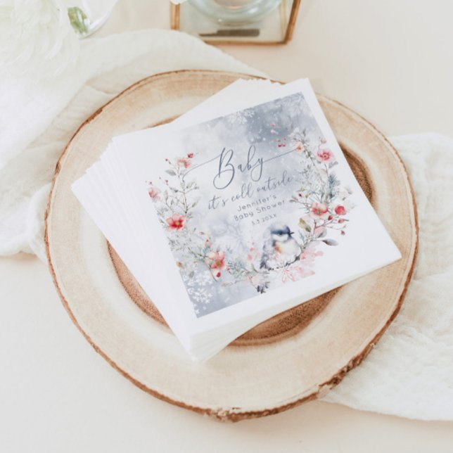 Winterschneeflocken Baby seine Kälte draußen Serviette (Von Creator hochgeladen)