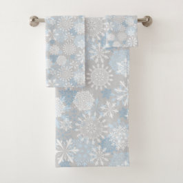 Winterschneeflocken Badhandtuch Set