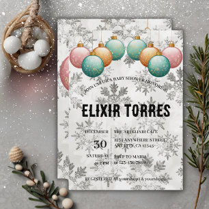 Winterschneeflocken Balls Ornaments Kinderdusche Einladung