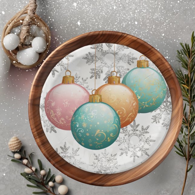 Winterschneeflocken Balls Ornaments Kinderdusche Pappteller (Von Creator hochgeladen)