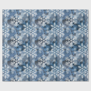 Winterschneeflocken Blau Geschenkpapier