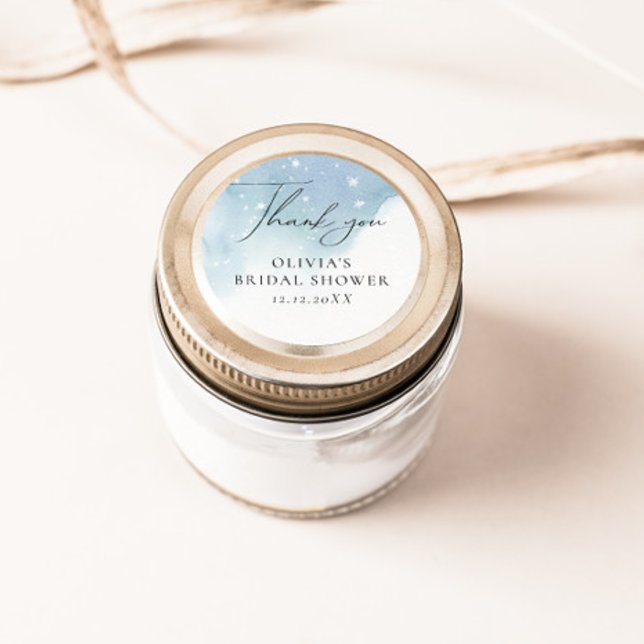 Winterschneeflocken Blau Runder Aufkleber (Von Creator hochgeladen)