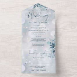 Winterschneeflocken Blumendetails UAWG Hochzeit All In One Einladung
