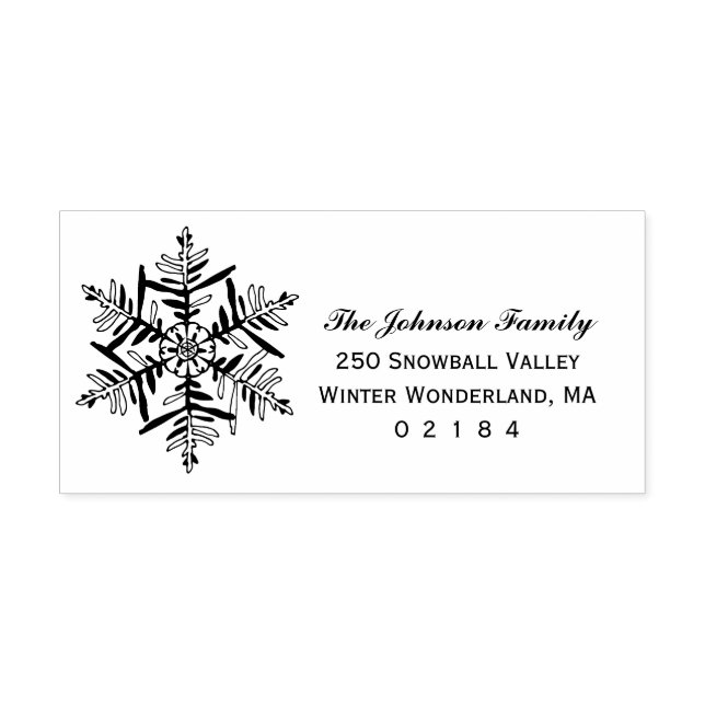 Winterschneeflocken Etwas Weihnachts-Rücksendeadre Gummistempel (Prägung)