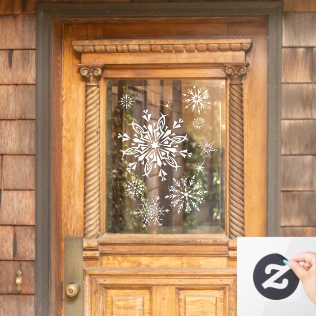 Winterschneeflocken Fensterheber Fensteraufkleber (Haustür)