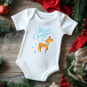 Winterschneeflocken Frohe Weihnachtsferien   Urlau Baby Strampler
