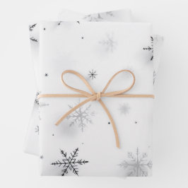 Winterschneeflocken Geschenkpapier Set
