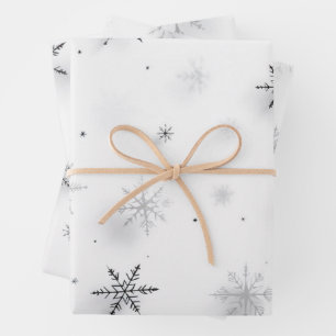Winterschneeflocken Geschenkpapier Set