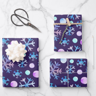 Winterschneeflocken Geschenkpapier Set