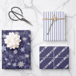 Winterschneeflocken Geschenkpapier Set