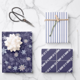 Winterschneeflocken Geschenkpapier Set