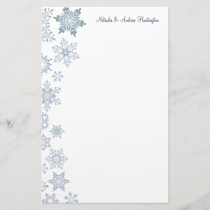 Winterschneeflocken Hochzeit Danke Letterhead Briefpapier