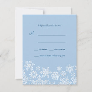 Winterschneeflocken Hochzeitkarte RSVP