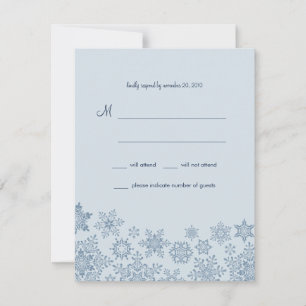 Winterschneeflocken Hochzeitkarte RSVP