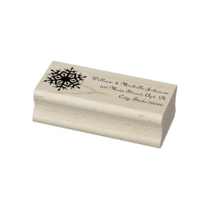 Winterschneeflocken Holzadressen Briefmarke Gummistempel