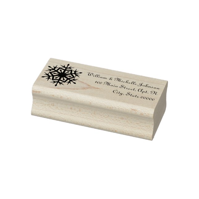 Winterschneeflocken Holzadressen Briefmarke Gummistempel (Stempel)