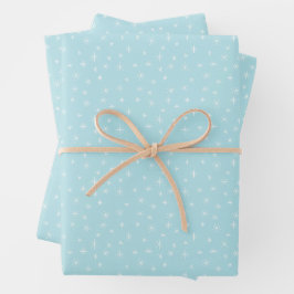 Winterschneeflocken im Aqua Retro Inspiriert Geschenkpapier Set