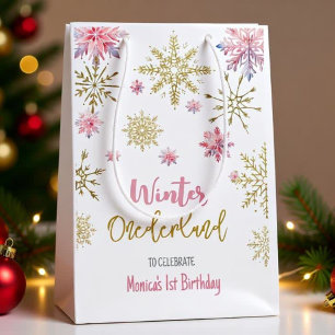 Winterschneeflocken im Glitzer der Nationalstaaten Mittlere Geschenktüte