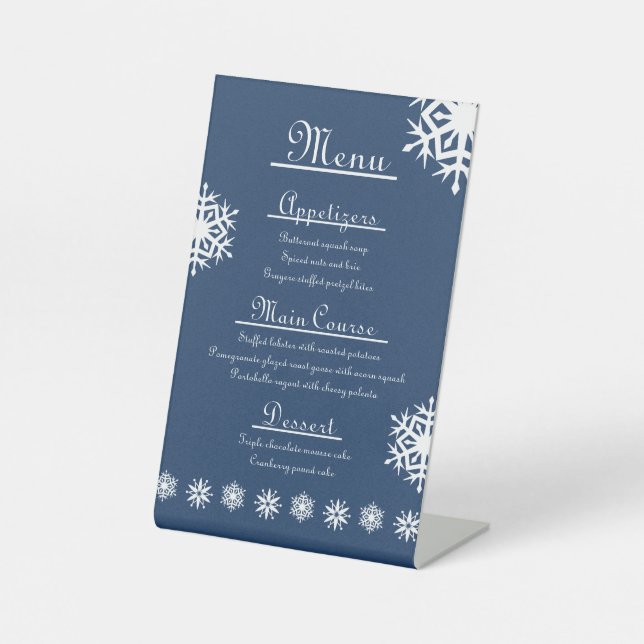 Winterschneeflocken im Schild "Navy Pedestal" (Vorderseite)