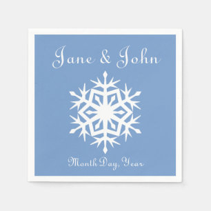 Winterschneeflocken in Periwinkle Napkins Serviette
