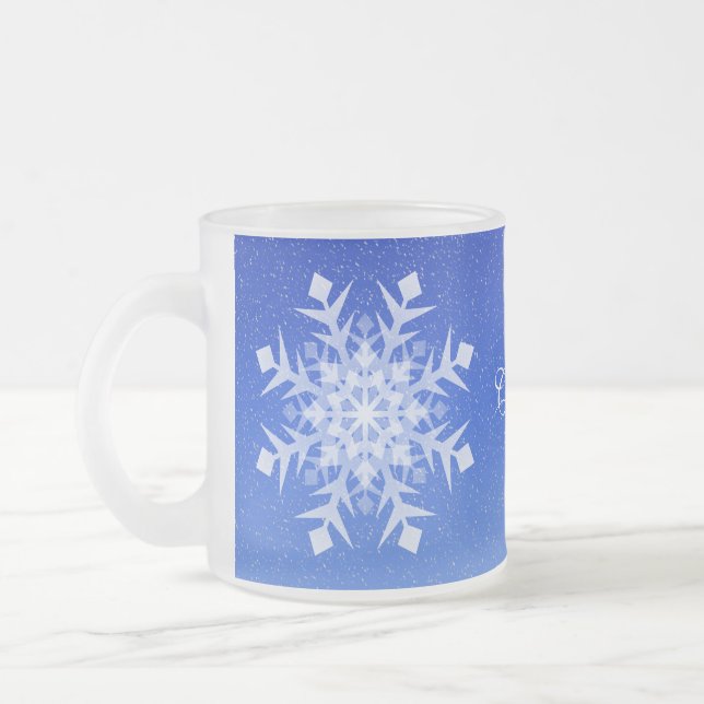 Winterschneeflocken Mattierter Cup oder Tasse (Links)