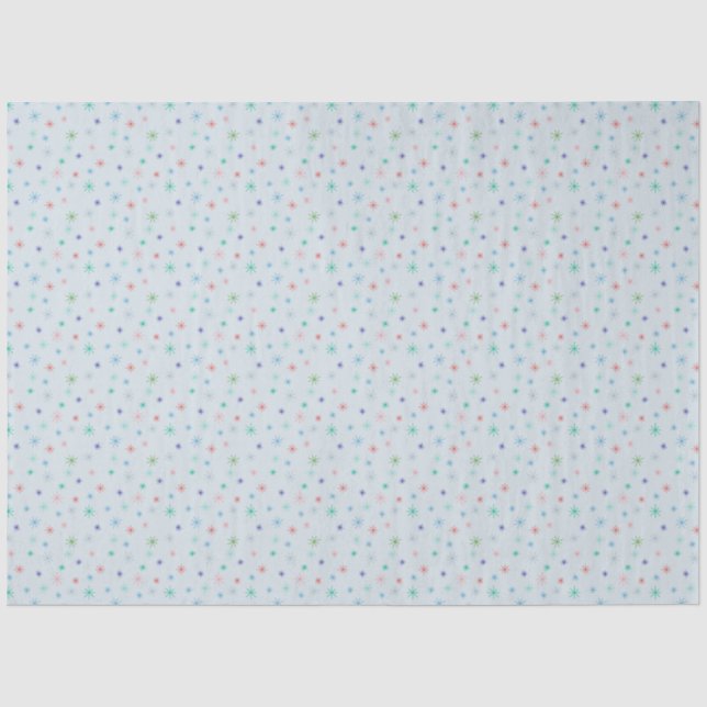 Winterschneeflocken Multicolor Retro Inspiriert Seidenpapier (Vorderseite)