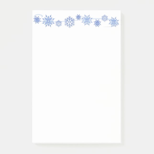 Winterschneeflocken - Nachhinweise Post-it Klebezettel (Vorderseite)