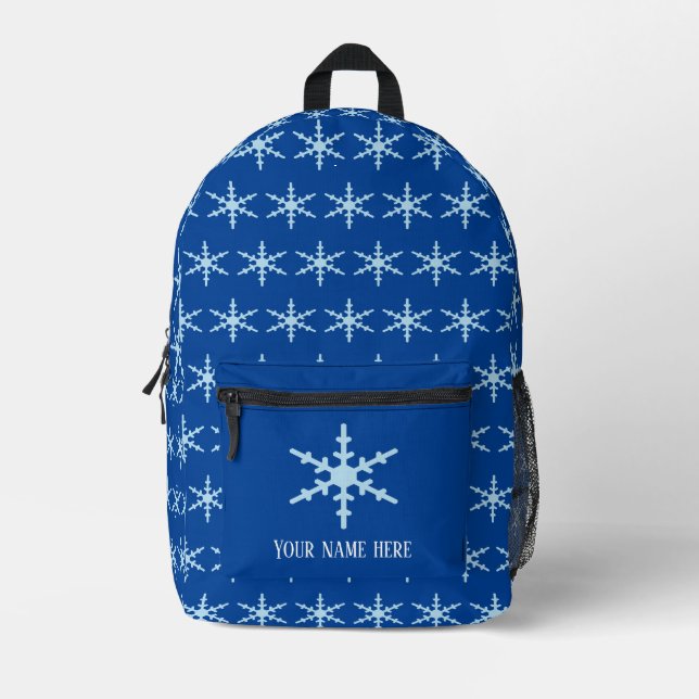 Winterschneeflocken (Name) Bedruckter Rucksack (Vorderseite)