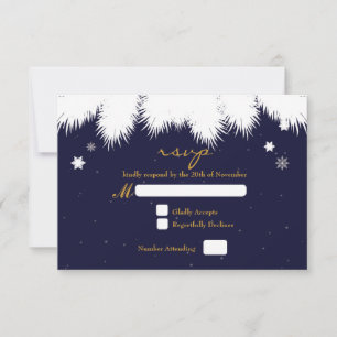 Winterschneeflocken Pine Elegante Wedding RSVP Car