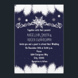 Winterschneeflocken & Pine Tree Einladung zur Hoch<br><div class="desc">Winterschneeflocken & Pinienbäume Einladung zur Hochzeit. Passen Sie die Vorder- und Rückseite für jedes Ereignis an.</div>