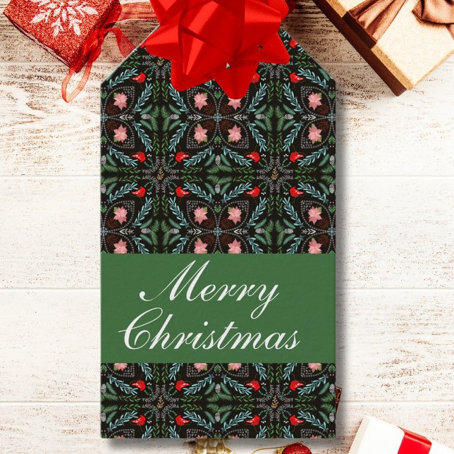 Winterschneeflocken, Poinsettias, Kardinal Geschenkanhänger (Von Creator hochgeladen)