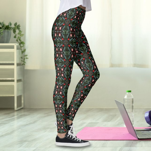 Winterschneeflocken, Poinsettias, Kardinal Leggings (Von Creator hochgeladen)