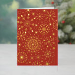Winterschneeflocken Rot und Gold<br><div class="desc">Originelle Illustration von Becky Nimoy. Echte Folie außen; wählen Sie aus Gold oder Silberfolie; fügen Sie Ihren eigenen Text und/oder Ihre eigenen Fotos hinzu</div>