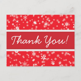 Winterschneeflocken Rote Weihnachten Danke Postkarte