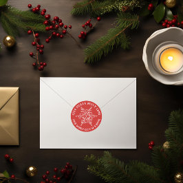 Winterschneeflocken-Rücksendeadresse Runder Aufkleber