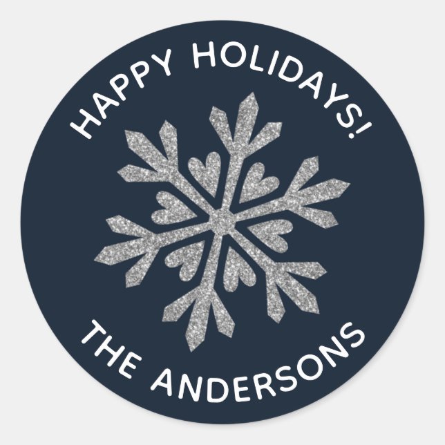 Winterschneeflocken Runder Aufkleber (Vorderseite)
