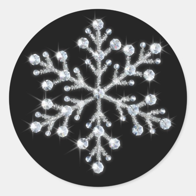 Winterschneeflocken Runder Aufkleber (Vorderseite)