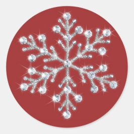 Winterschneeflocken Runder Aufkleber
