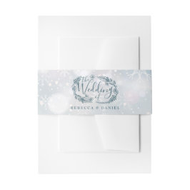 Winterschneeflocken Rustikale Hochzeit Einladungsbanderole