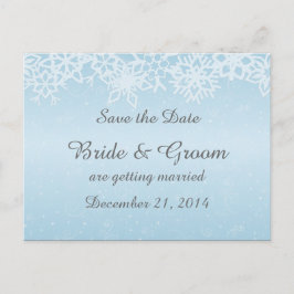 Winterschneeflocken Save the Date Postkarte
