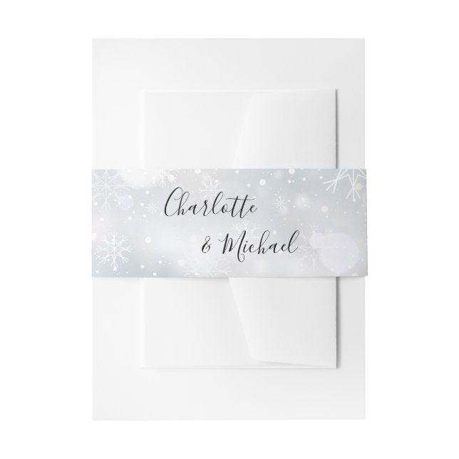 Winterschneeflocken Signature-Skript Einladungsbanderole (Vorderseite Beispiel)