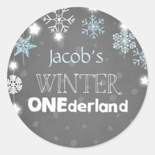 Winterschneeflocken Umschlag Aufkleber blau